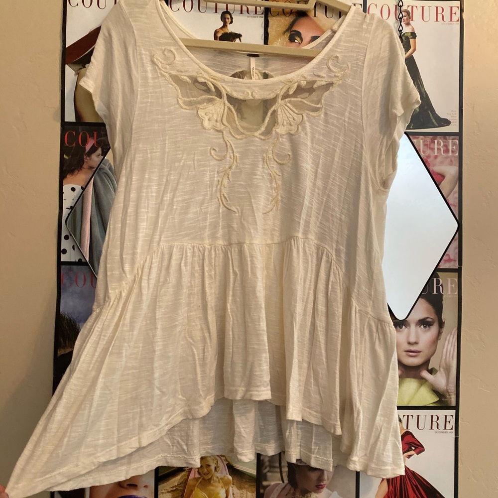 Free people white crochet top